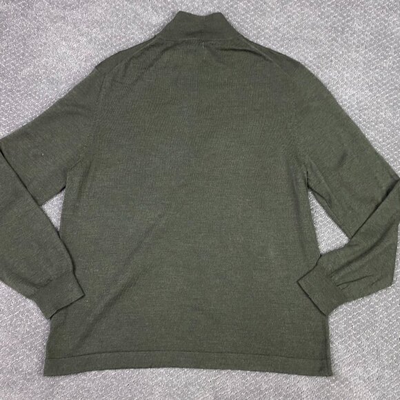Joseph Abboud Sweater Men's XXL Green Extra Fine Merino Wool 1/4 Zip 2XL - Picture 5 of 9